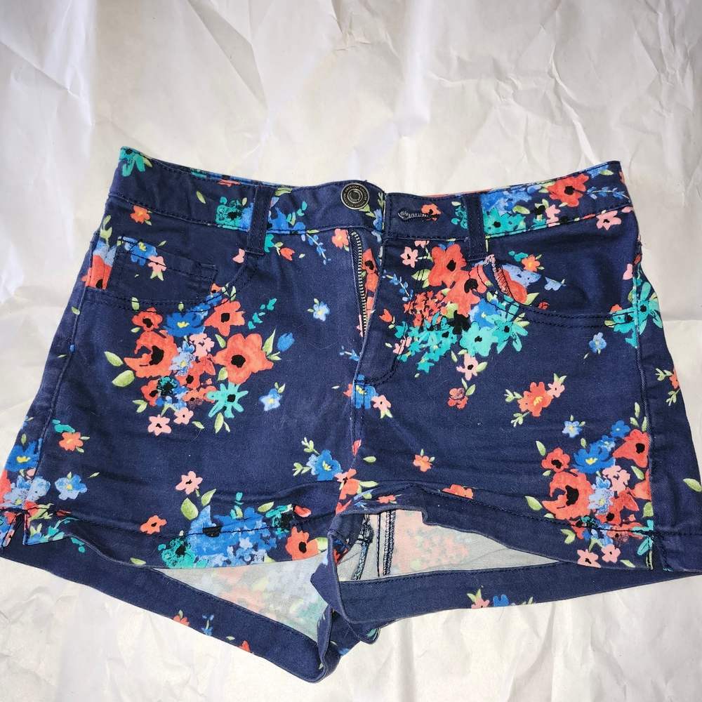 SO Navy Floral High Waist Women's Shorts
